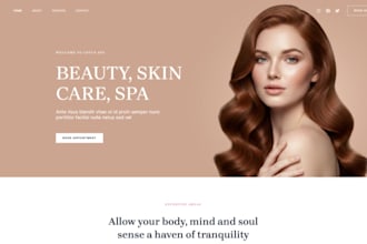 create beauty salon, skin care, hair extension, spa wordpress website