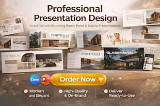 create modern and clean presentation design in canva