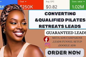 high converting pilates retreats booking leads via google ads campaigns