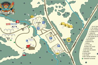 create acustom illustrated map for festivals