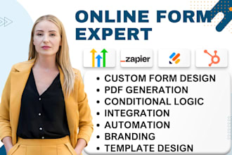 custom online form survey quiz jotform zapier hubspot mailchimp ghl integration