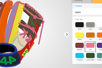 customize and configure baseball, softball glove on zakeke kickflip shopify