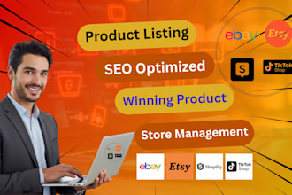 upload SEO products on ebay etsy shopify and tiktok shop