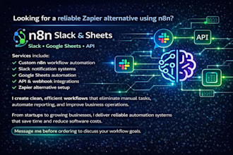 build n8n automation slack zapier alternative and google sheet