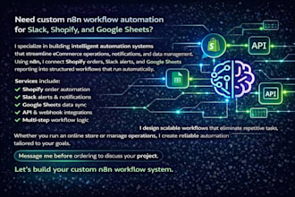do custom n8n workflow automation for slack shopify and sheets