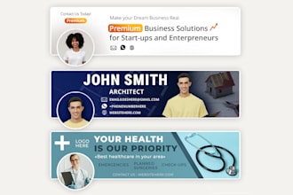 design a professional linkedin banner and avatar