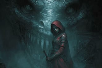 create a dark, horror, underground art illustration