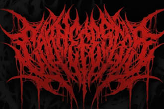 draw metal,hardcore,heavy metal, black metal band logo
