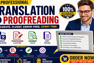 do accurate translation and proofreading grammer check editing copy editor