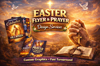 design easter church flyer, prayer flyer or revival poster