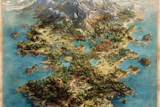 craft a hand drawn map of your fantasy world