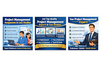 do project management assignments, case study, report, and PPT expert