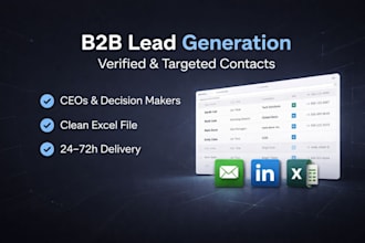 provide targetet b2b leads with verified email and contact research