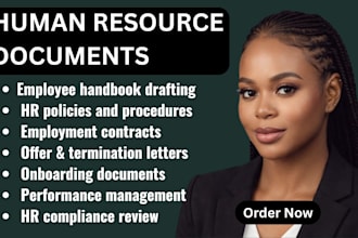 draft a legally compliant employee handbook, HR policies and employment contract