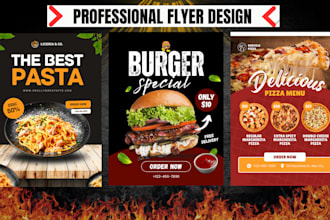 design restaurant or food flyer, menu, poster and banner