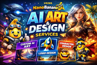 create ai art, logo, character design using nano banana