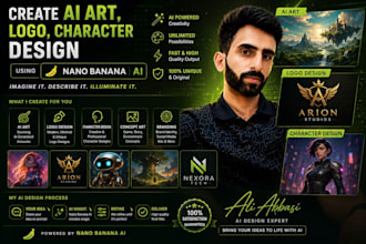create ai art, logo, character design using nano banana
