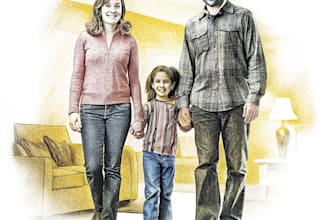 do realistic family portrait, couple art