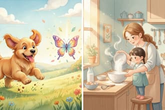 illustrate children story book illustration watercolor