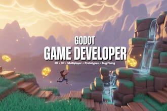 develop godot game 2d 3d fix bugs build prototype online multiplayer indie games