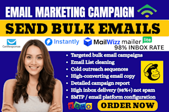 do bulk email marketing campaign blast, cold email outreach, send bulk emails