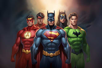draw custom superhero comic book art and character design