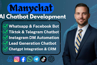 do manychat ai chatbot for instagram, facebook, whatsapp, telegram and tiktok
