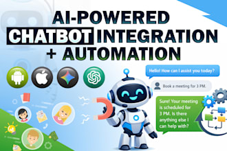 build an ai powered chatbot integration and automation for your website or app