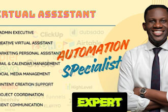 be admin executive virtual assistant, gohighlevel, airtable, administrative VA