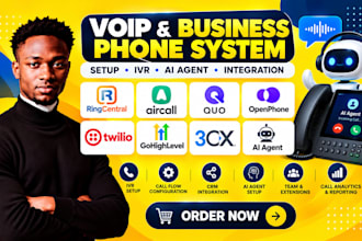 setup ringcentral aircall quo openphone twilio gohighlevel ivr 3cx ai agent