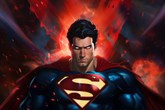 illustrate comic book pages in marvel dc style