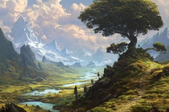 create fantasy landscape illustrations