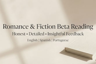 beta reading for romance and fiction manuscript