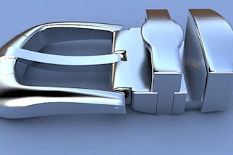 do 3d modelling and rendering for belt, buckle, wallet and leather goods
