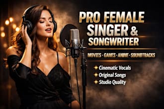 be your pro female movie singer songwriter for game music movie soundtrack anime