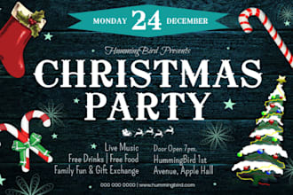 design halloween christmas event party flyer poster and invitation