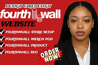 design fourth wall website and setup your fourthwall shop for youtube and tiktok