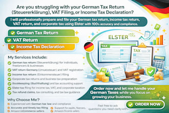 do german tax return, vat, income tax, corporate tax, bookkeeping for businesses