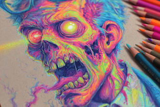 drawing zombie monster horror characters