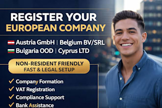 do company formation in austria gmbh, belgium bv,srl, bulgaria ood, cyprus ltd