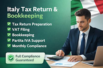 handle your italy tax return, vat filing and bookkeeping services