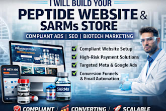 build peptide website sarms store set up compliant peptide ads biotech marketing