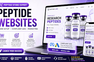 set up compliant peptide ads biotech marketing build peptide website sarms store