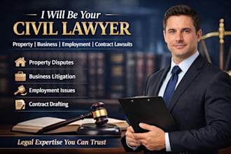 be your lawyer in property, employment and contract lawsuits