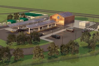 renew3d tesla charging station,charging bay render,ev infrastructure,cgi carport