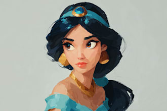 create custom disney couple portrait art