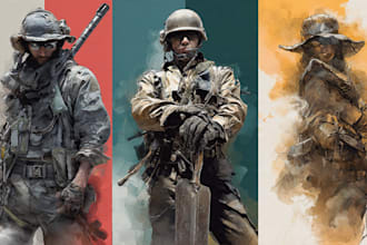 draw military themed illustrations