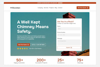 design chimney cleaning website air duct cleaning wordpress landing page hvac