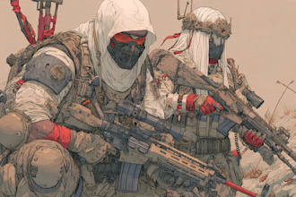 draw tactical, warrior ,or military themed illustrations