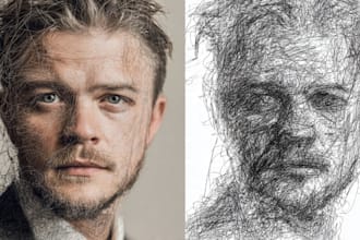 draw your portrait in scribble art style
